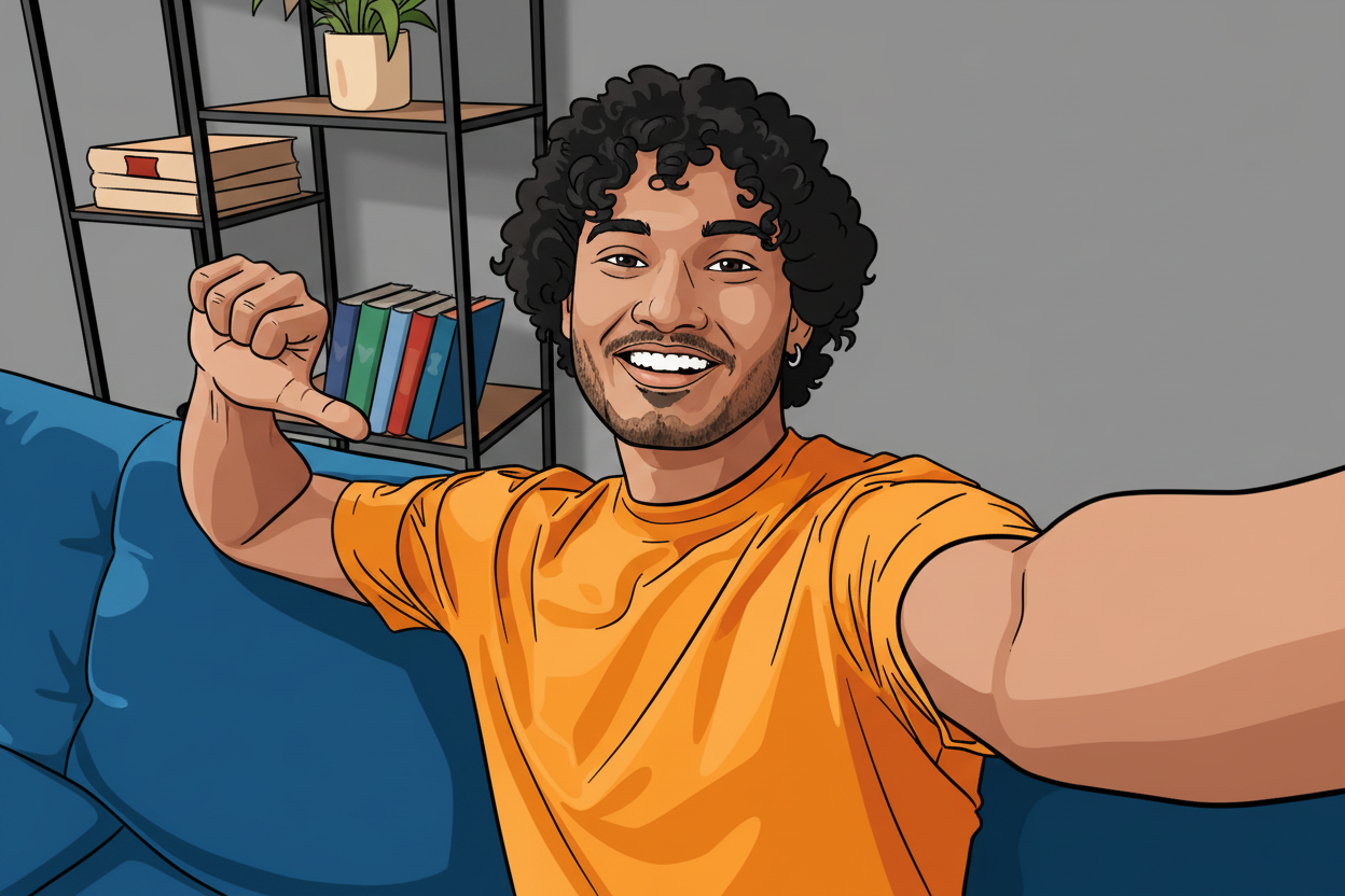 Cartoon — example SnapWave Booth photo