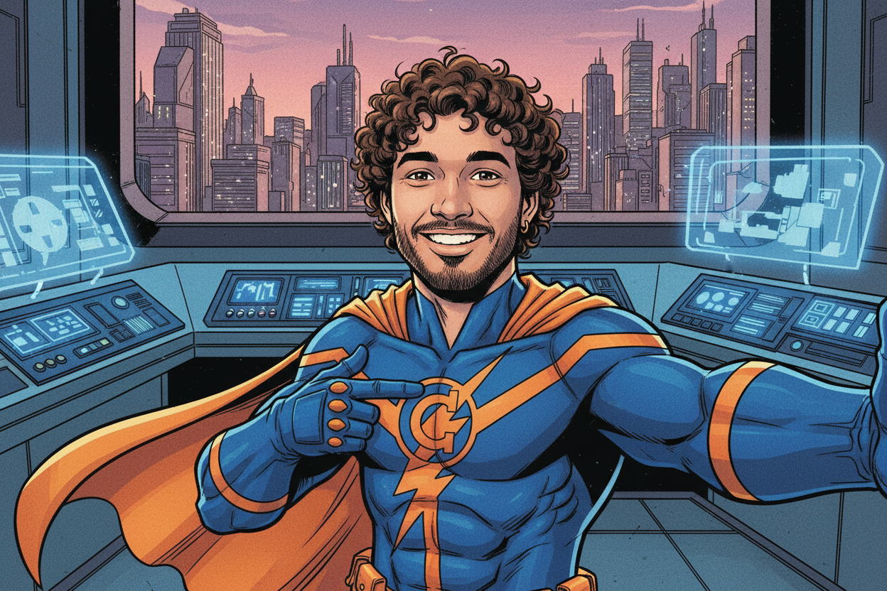 Superhero — example SnapWave Booth photo